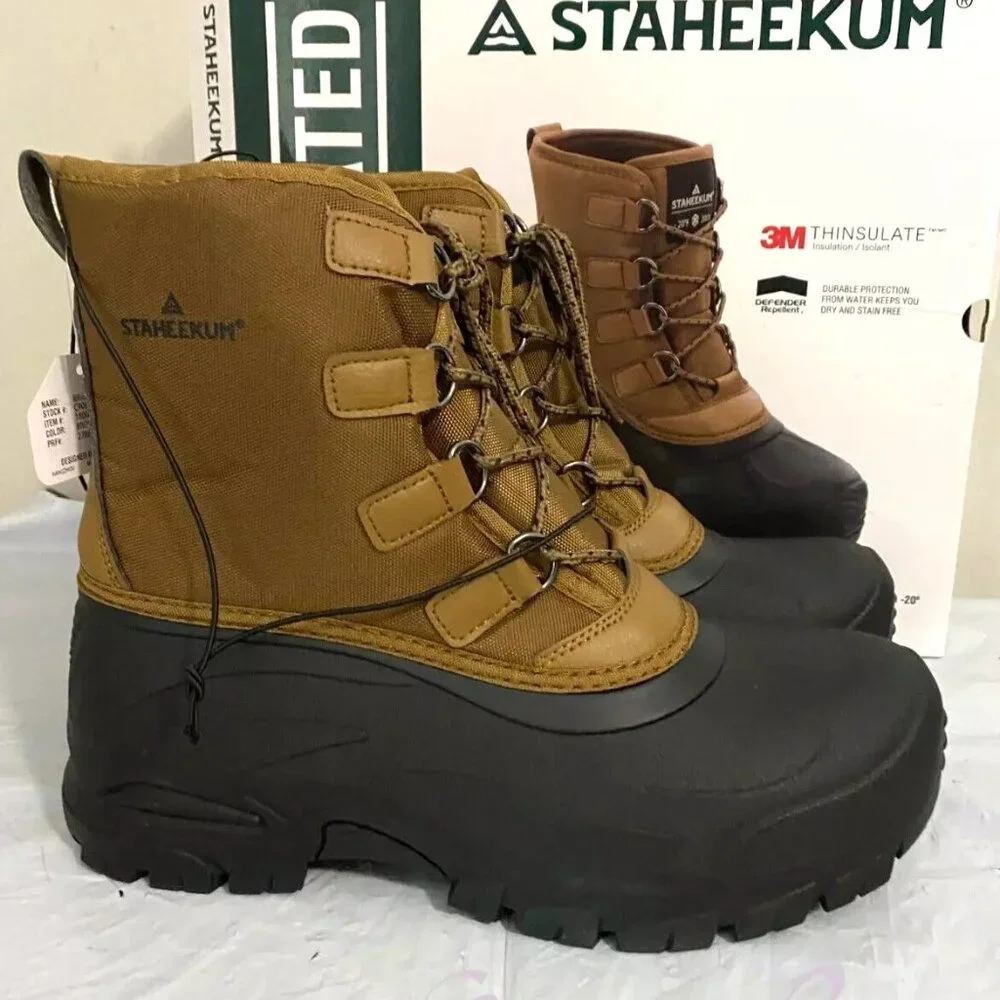 Staheekum Men's Memory Foam 3M Thinsulate Snow Boot